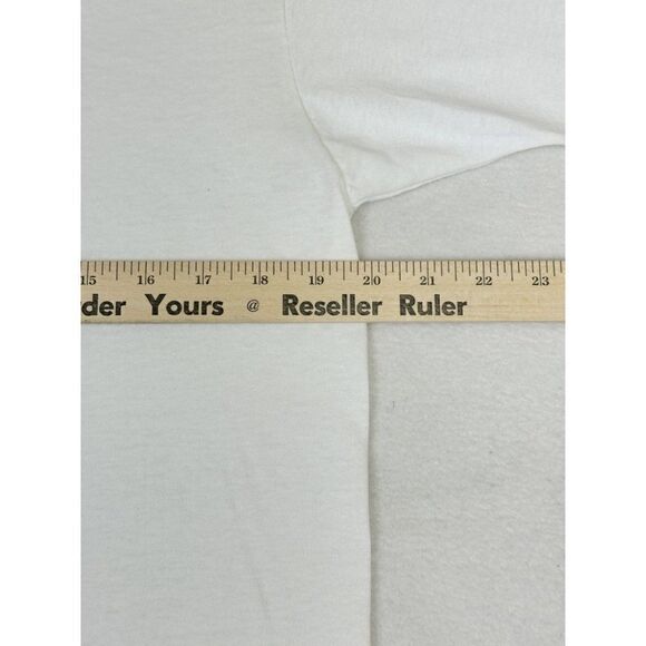 Vintage 90s Consumer Credit College T-Shirt Large White Money Single Stitch - Picture 10 of 10